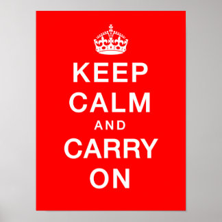 Poster "Keep Calm & Carry On" (red background)