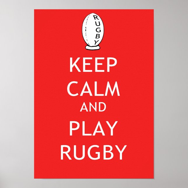 Poster Keep Calm & Play Rugby (Frente)