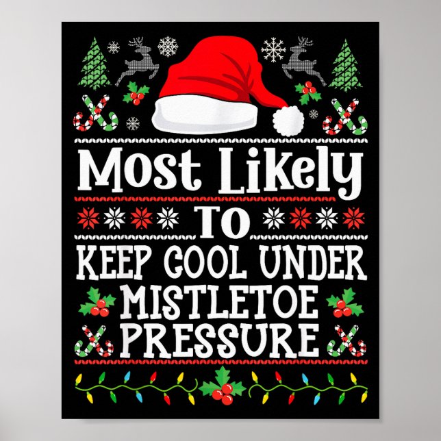 Poster Keep Cool Under Mistletoe Pressure - Christmas Chi (Frente)