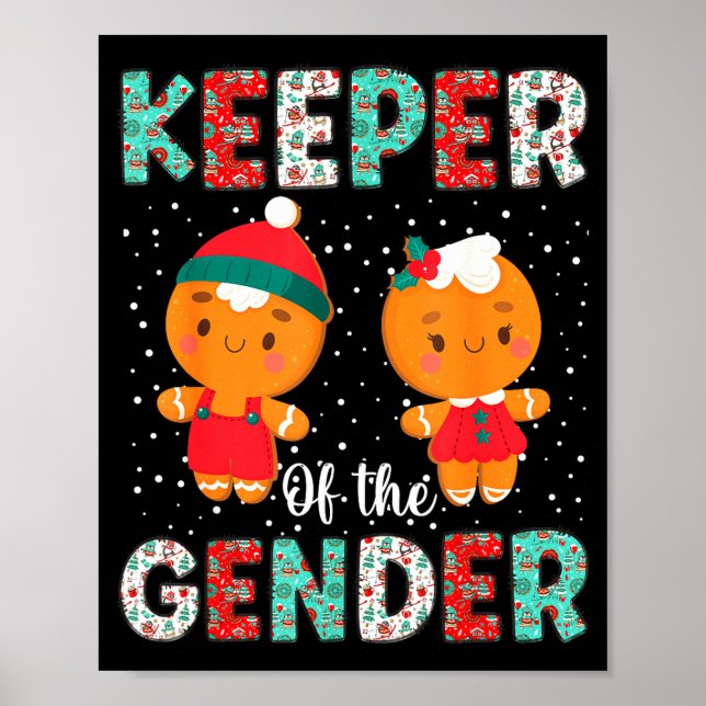 Poster Keeper Of The Gender Funny Christmas Shirt Gingerb (Frente)