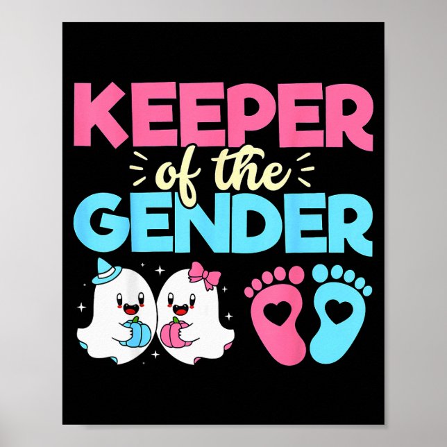 Poster Keeper Of The Gender Pumpkin Halloween Baby Gender (Frente)