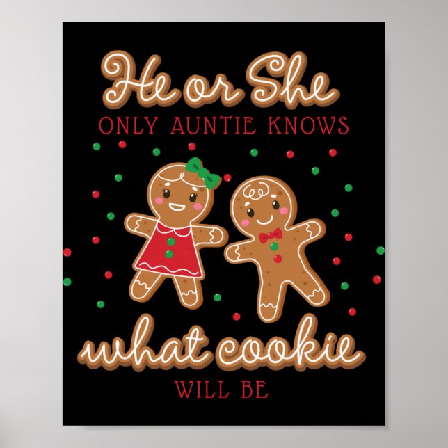 Poster Keeper Of The Gender Reveal Gingerbread Auntie T S (Frente)