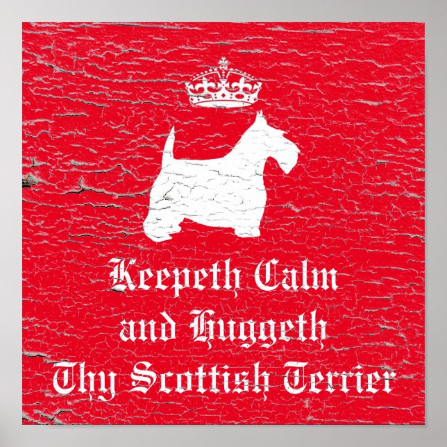 Poster Keepeth Calm Scottish Terrier Personalize (Frente)