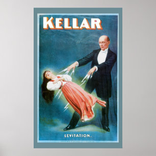 Poster Kellar ~ Levitation Magician Vintage Magic Act