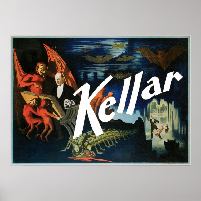 Poster Kellar's ~ The Devil Vintage Magic Act (Frente)