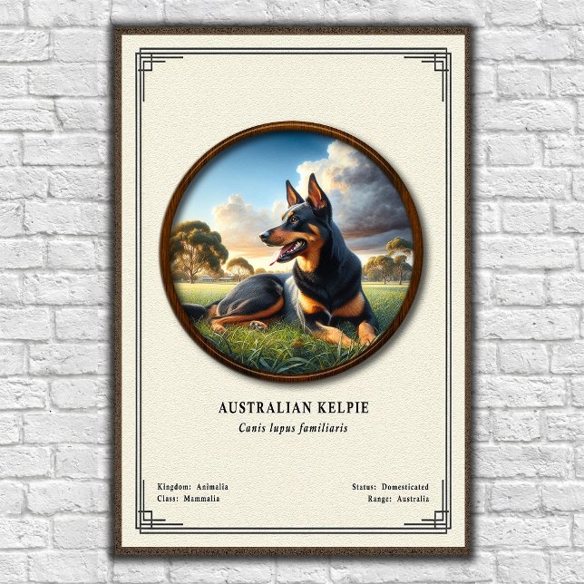 Poster Kelpie Australiano  Série de Zoologia (Criador carregado)