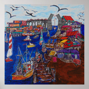 Poster Kemah, Texas por volta dos anos 70