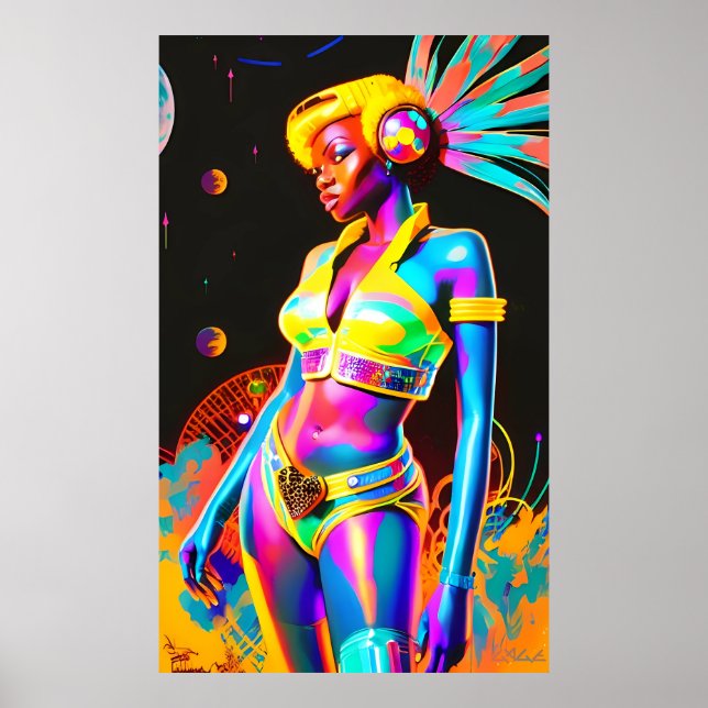 Poster Ken Gage Afrofuturismo Dois Pop de Ficção Científi (Frente)