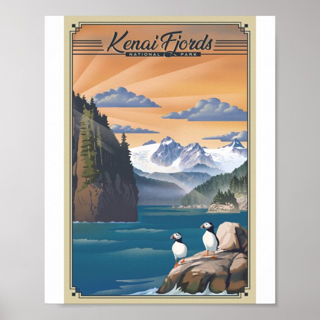 Poster Kenai Fjords National Park Litho Trabalho de arte  (Frente)