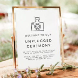 Poster KENNEDY Modern Unplugged Ceremony Wedding Sign