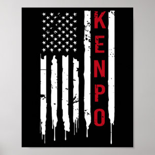 Poster Kenpo Karate American Flag For Women Men