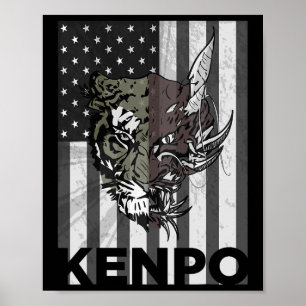 Poster Kenpo Karate Artes Marciais Mulheres de Bandeira A