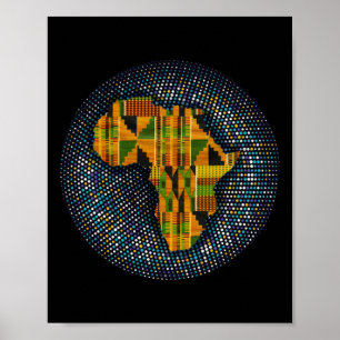 Poster Kente Clothe Metallic Africa Design Sticker