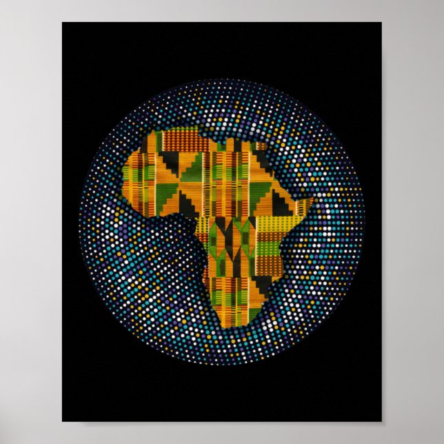 Poster Kente Clothe Metallic Africa Design Sticker (Frente)