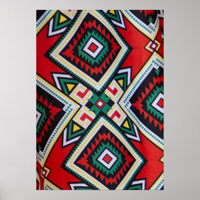 Poster Kente Geometric Tapestry (Frente)