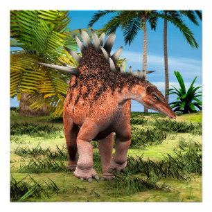 Pôster Kentrosaurus Dinossauro Selva Arte Pré-Histórica