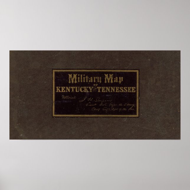 Pôster Kentucky, mapa militar do Tennessee (Frente)