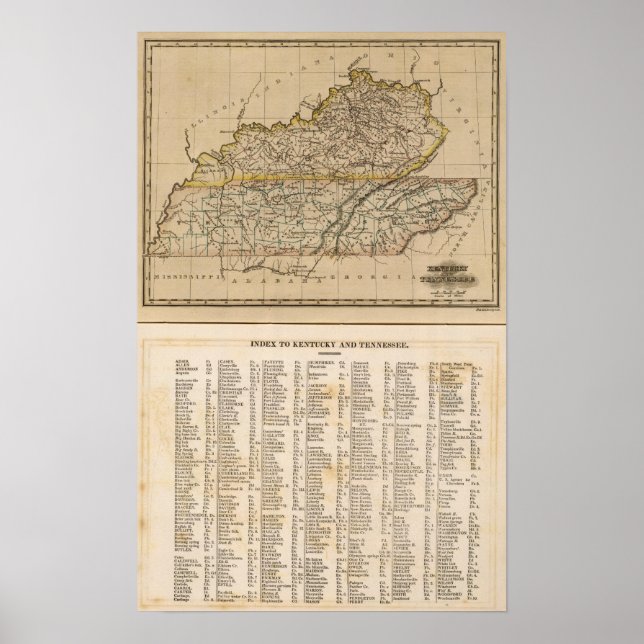 Poster Kentucky, Tennessee (Frente)