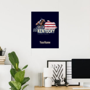 Poster Kentucky United States Retro State Map Vintage EUA