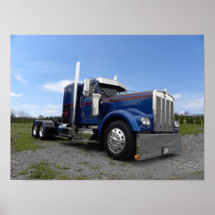 Poster Kenworth "encarnado & azul" um modelo