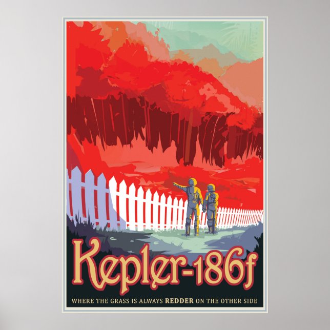 Poster Kepler-186 f - Where the Grass is Always Redder (Frente)