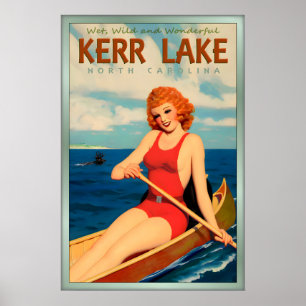 Poster Kerr Lake North Carolina Redhead Travel Pin U