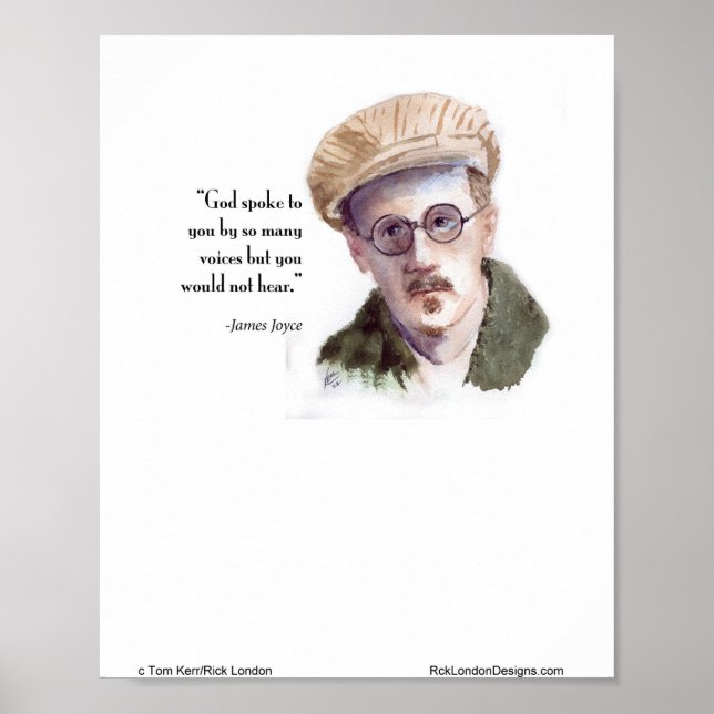 Poster Kerr/London James Joyce & Citação "Deus Falou" (Frente)