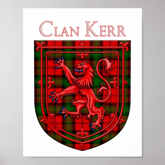 Poster Kerr Tartan Scottish Xadrez Lion Rampant (Frente)