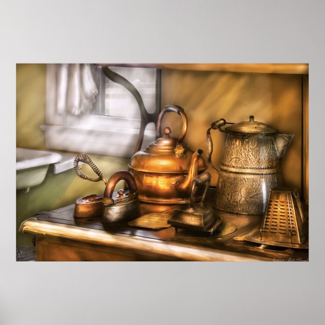 Poster Kettle - potes de chá e ferros (Frente)
