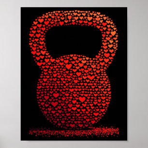Poster Kettlebell do Dia dos Namorados Para Amantes de Ac