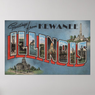 Poster Kewanee, Illinois - Cenas com Letras Grandes