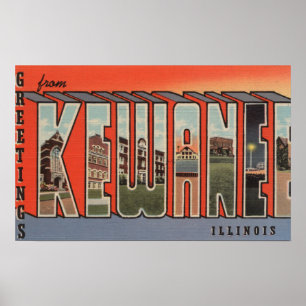 Pôster Kewanee, Illinois - grandes cenas 2 da letra