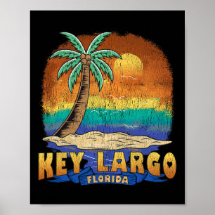 Poster Key Largo Flórida Vintage Afetou Souvenir