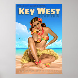 Poster Key West Flórida Cartaz de Viagem Águia do Mar Ang