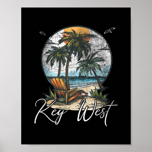 Poster Key West Flórida Fl Palmeiras  (Frente)