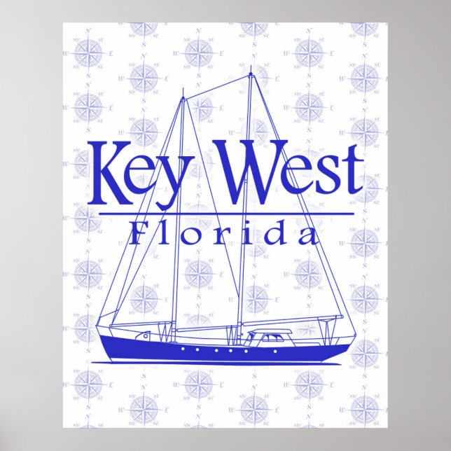 Poster Key West Florida - Navegação (Frente)
