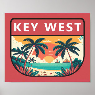 Poster Key West Florida Retro Emblem