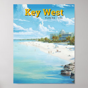 Poster Key West Florida USA Art Viagens vintage