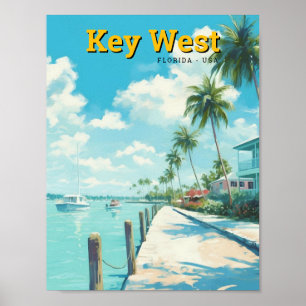 Poster Key West Florida USA Art Viagens vintage