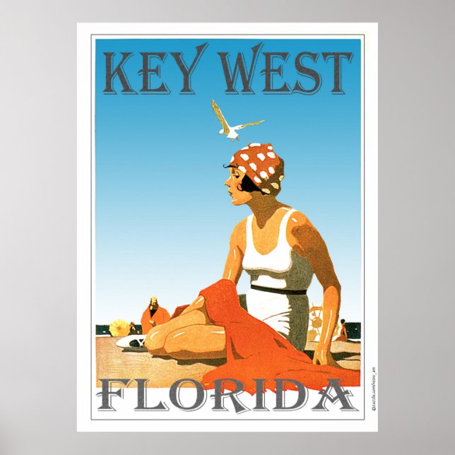 Poster Key West Florida Vintage Beach (Frente)