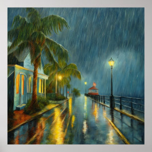 Poster Key West Rain - 3 -