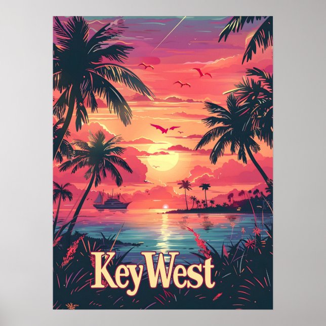 Poster Key West Serenity: Sunset Tropical (Frente)