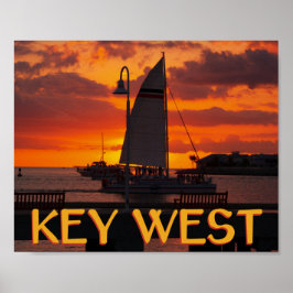 Pôster Key West Sunset com Boats