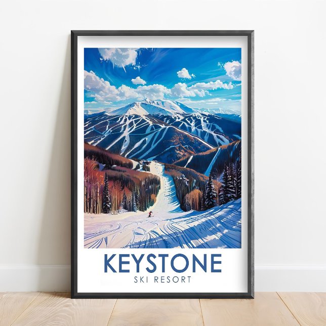 Poster Keystone Ski Resort Art - Dercum Mountain Print -  (Criador carregado)