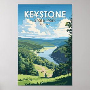 Poster Keystone State Park Pensilvânia Viagem Vintage