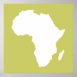 Pôster Khaki Audacious África<br><div class="desc">O mapa africano traçado em branco com cores contrastantes na paleta "Safari" de Emporio Moffa inspirada pela ousada aventura e natureza selvagem do continente.</div>