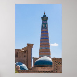 Poster Khiva, Uzbequistão - Minarete Islam Khodja
