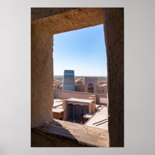 Poster Khiva, Uzbequistão - Minarete Kalta Minor