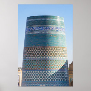 Poster Khiva, Uzbequistão - Minarete Kalta Minor inacabad