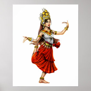 Poster Khmer Cambodian Apsara Dancer